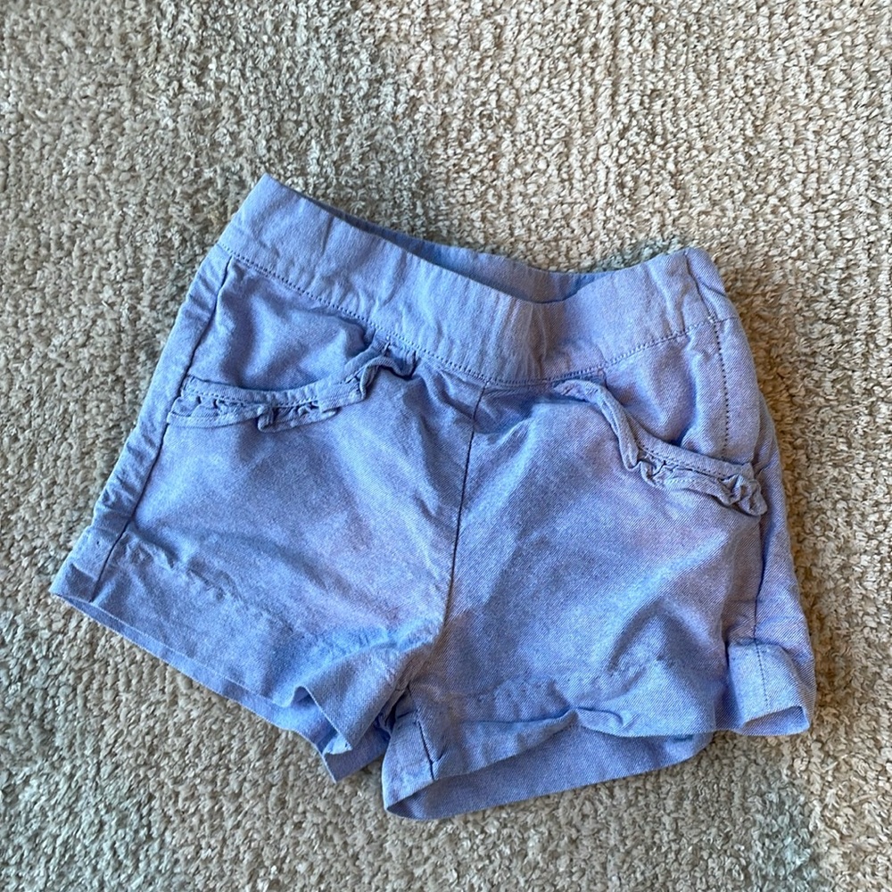 Light blue, like denim and linen, Janie and Jack 4T, shorts with pockets